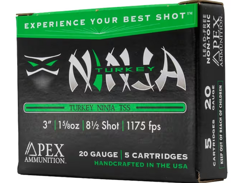 Apex Turkey Ninja TSS 20 Gauge Ammo 3" #8-1/2 Tungsten Shot 1-5/8 oz Box of 5